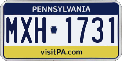 PA license plate MXH1731