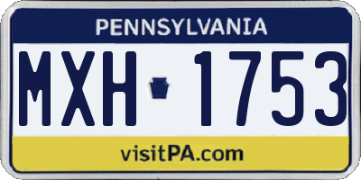 PA license plate MXH1753