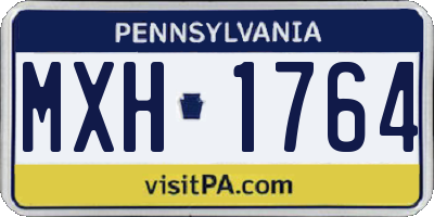 PA license plate MXH1764