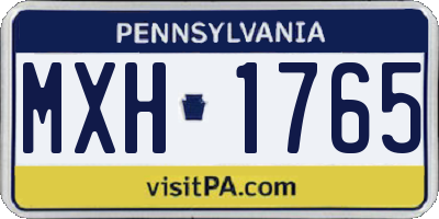 PA license plate MXH1765