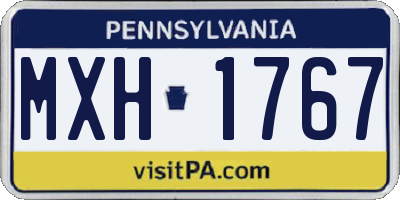 PA license plate MXH1767