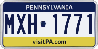 PA license plate MXH1771