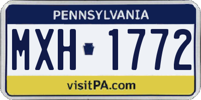 PA license plate MXH1772
