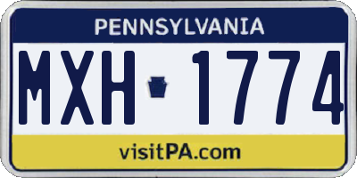 PA license plate MXH1774