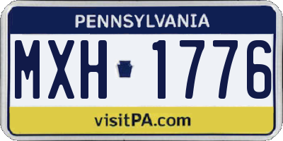 PA license plate MXH1776