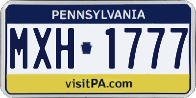 PA license plate MXH1777