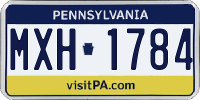 PA license plate MXH1784