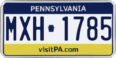 PA license plate MXH1785
