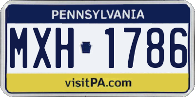 PA license plate MXH1786