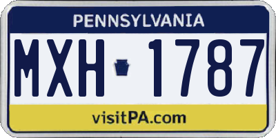 PA license plate MXH1787