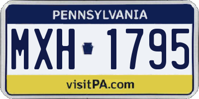 PA license plate MXH1795