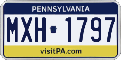 PA license plate MXH1797