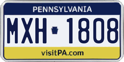 PA license plate MXH1808