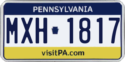 PA license plate MXH1817