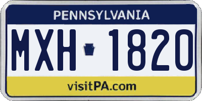 PA license plate MXH1820