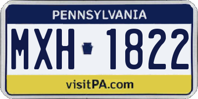 PA license plate MXH1822