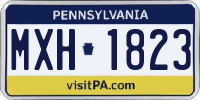 PA license plate MXH1823