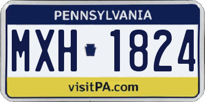 PA license plate MXH1824