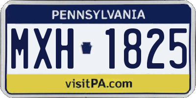 PA license plate MXH1825