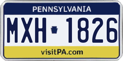 PA license plate MXH1826