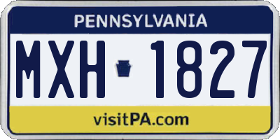 PA license plate MXH1827