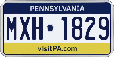 PA license plate MXH1829