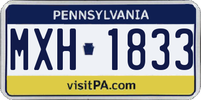 PA license plate MXH1833