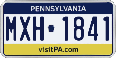 PA license plate MXH1841