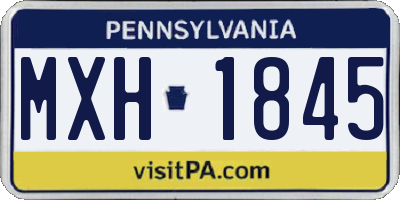 PA license plate MXH1845