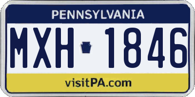 PA license plate MXH1846