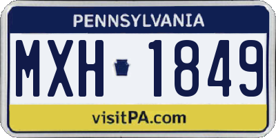 PA license plate MXH1849