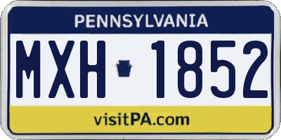 PA license plate MXH1852
