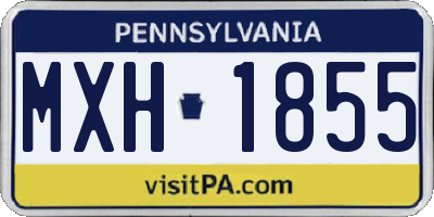 PA license plate MXH1855