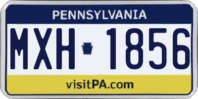 PA license plate MXH1856