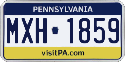 PA license plate MXH1859