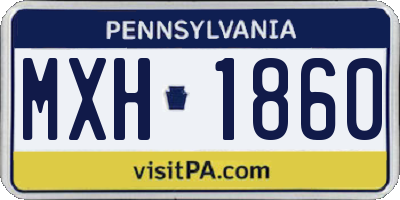 PA license plate MXH1860