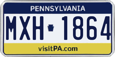 PA license plate MXH1864