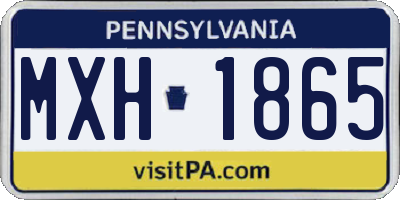 PA license plate MXH1865