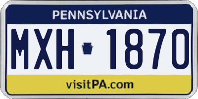PA license plate MXH1870