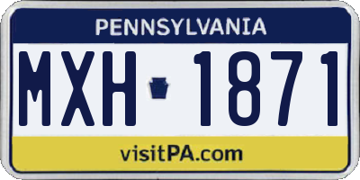 PA license plate MXH1871