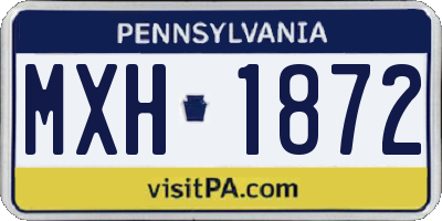PA license plate MXH1872