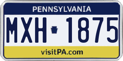 PA license plate MXH1875