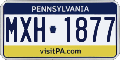 PA license plate MXH1877