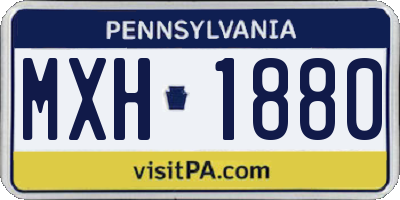 PA license plate MXH1880