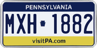 PA license plate MXH1882