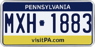 PA license plate MXH1883