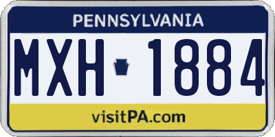 PA license plate MXH1884