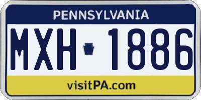 PA license plate MXH1886