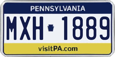 PA license plate MXH1889