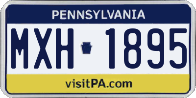 PA license plate MXH1895